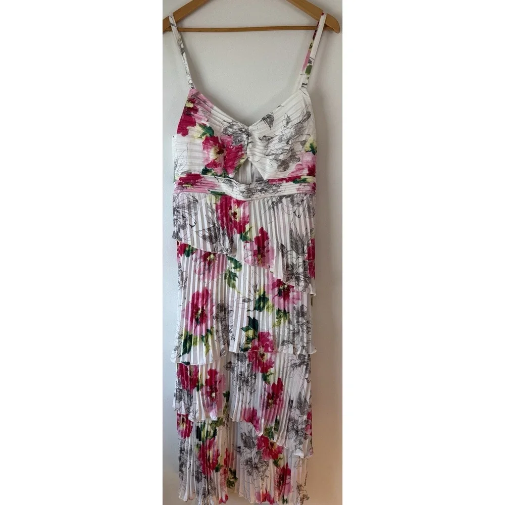 Abercrombie & Fitch Giselle Dress‎ XLP Petite  Pleated Tiered Maxi Floral NWT